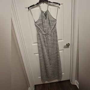 Banana Republic Small Gray Halter Keyhole Neckline Versatile Bohemian Maxi Dress